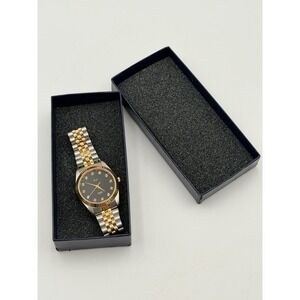 Vintage Rod Two Tone Diamond Quartz  Fashion Watch Boxed Needs Battery Untested